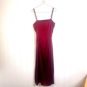 Reformation 100% Silk Slip Dress in Wine Color Side Slits Adjustable Straps SZ L